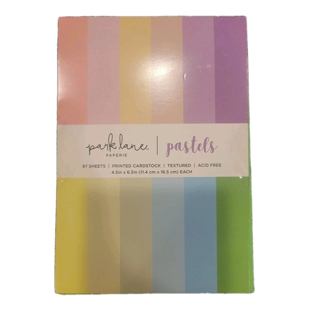 Park Lane Cardstock, 87 Textured Sheets, 4.5 X 6.5in, Pastels Color Set